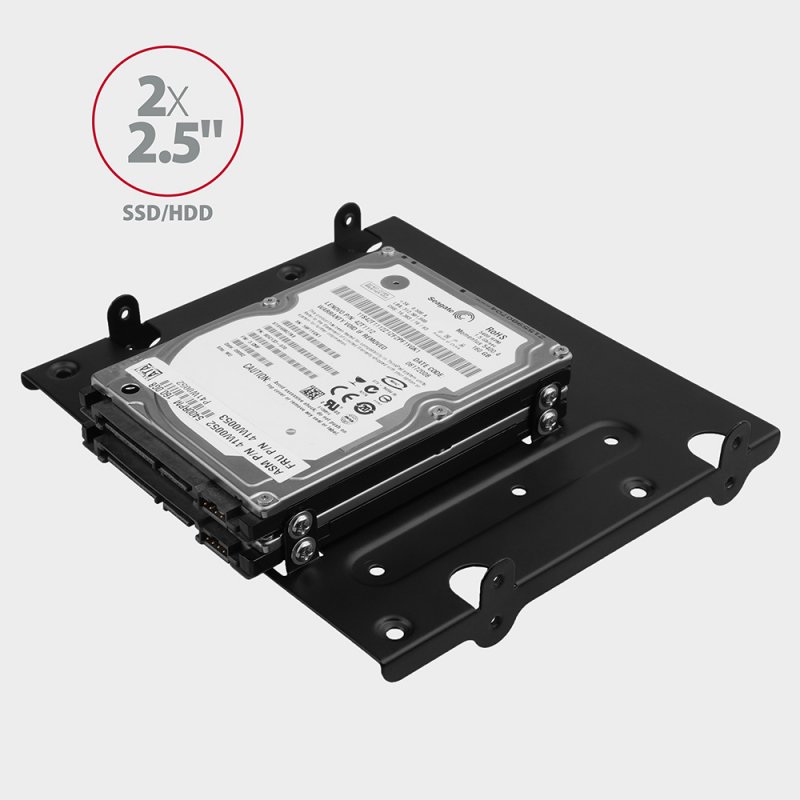 AXAGON compatible RHD-225 Halterahmen für 4x 2,5"/2x 2,5" + 1x 3,5" im 5,25" Slot - schwarz