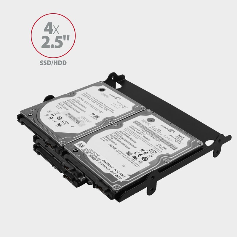 AXAGON compatible RHD-225 Halterahmen für 4x 2,5"/2x 2,5" + 1x 3,5" im 5,25" Slot - schwarz