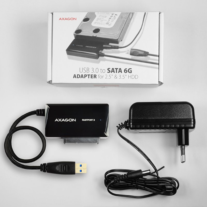 AXAGON compatible ADSA-FP3 USB3.0 - SATA 6G HDD FASTPort3 Adapter Incl. AC
