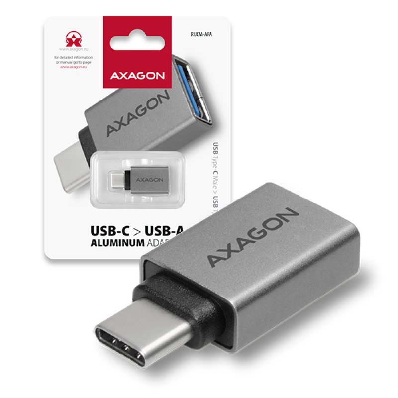 Axagon RUCM-AFA changeur de genre de câble USB type C USB type A Métallique