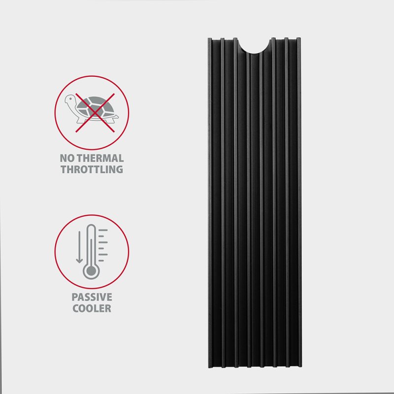 Axagon CLR-M2L6 système de refroidissement d’ordinateur Disque électronique Dissipateur thermique/Radiateur Noir