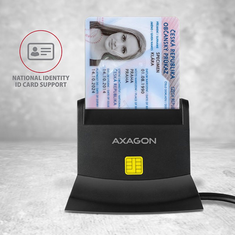 Axagon CRE-SM2 lecteur de cartes à puce Intérieure USB USB 2.0 Noir