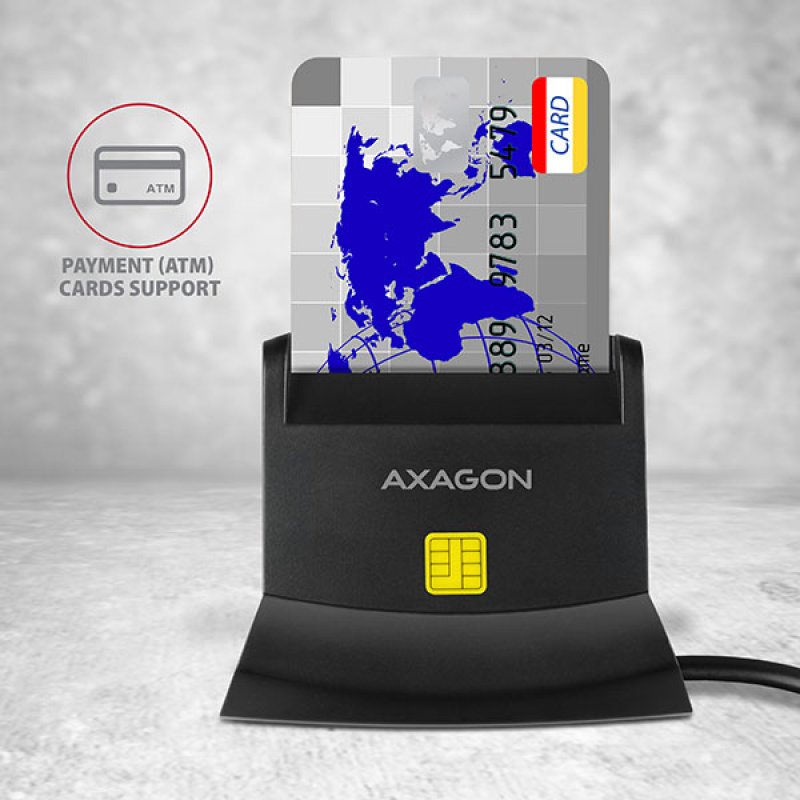 AXAGON compatible CRE-SM2 USB Smart Card und SD/microSD/SIM Card Reader - USB 2.0
