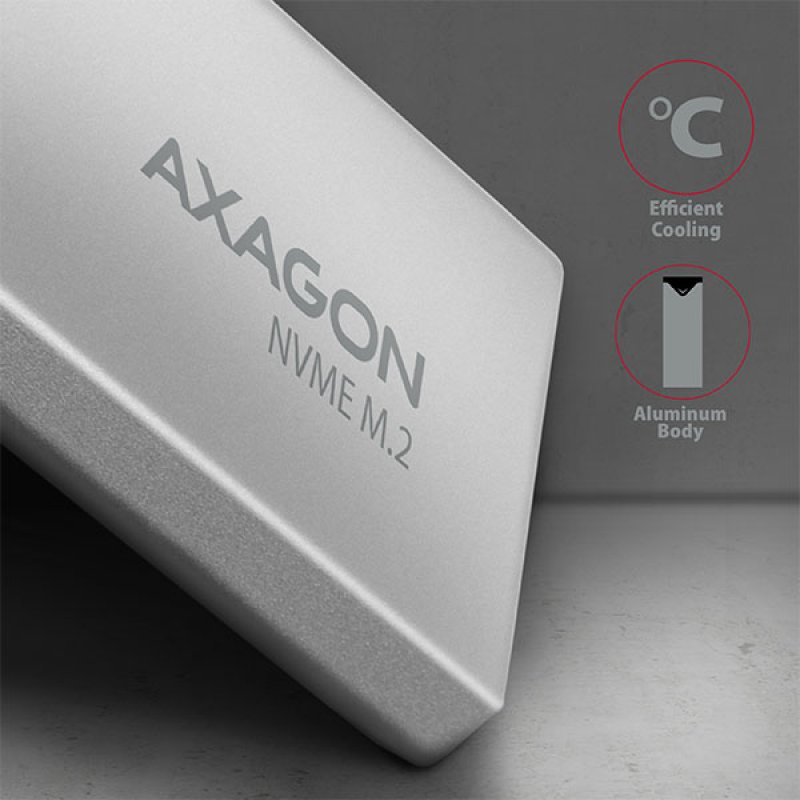 AXAGON compatible EEM2-UG2 externes M.2-Gehäuse - USB-C 3.2 Gen2, M.2 NVMe SSD