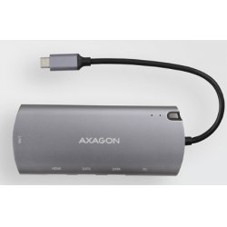 AXAGON compatible HMC-6M2 Multiport-Hub, USB 3.0, M.2-SATA, HDMI, Gbit-LAN, 2x USB-A, 1x USB-C