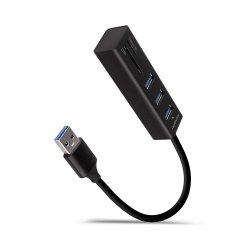 AXAGON compatible HMA-CR3A Multiport-Hub, USB 3.0 Typ A, Gbit-LAN, 3x USB-A, SD, microSD
