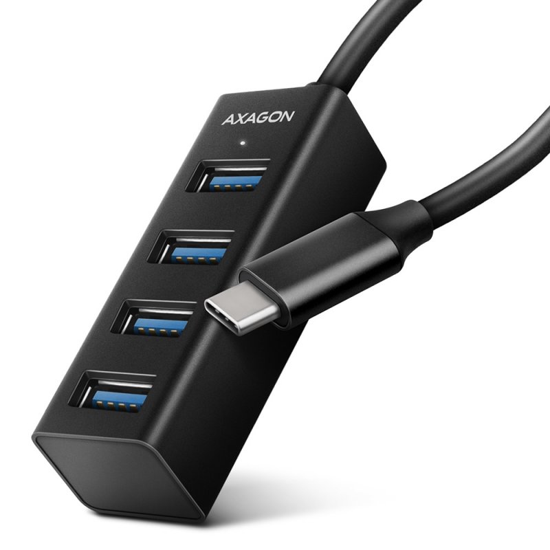 Axagon HUE-M1C hub & concentrateur USB 3.2 Gen 1 (3.1 Gen 1) Type-C 5000 Mbit/s Noir