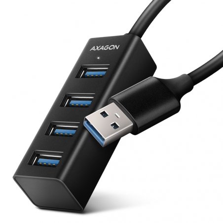 Axagon HUE-M1A hub & concentrateur USB 3.2 Gen 1 (3.1 Gen 1) Type-A 5000 Mbit/s Noir
