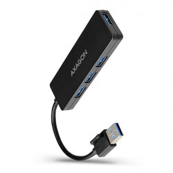 AXAGON compatible HUE-G1A Superspeed USB-C Slim Hub, 4x USB 3.0 - 15cm, schwarz