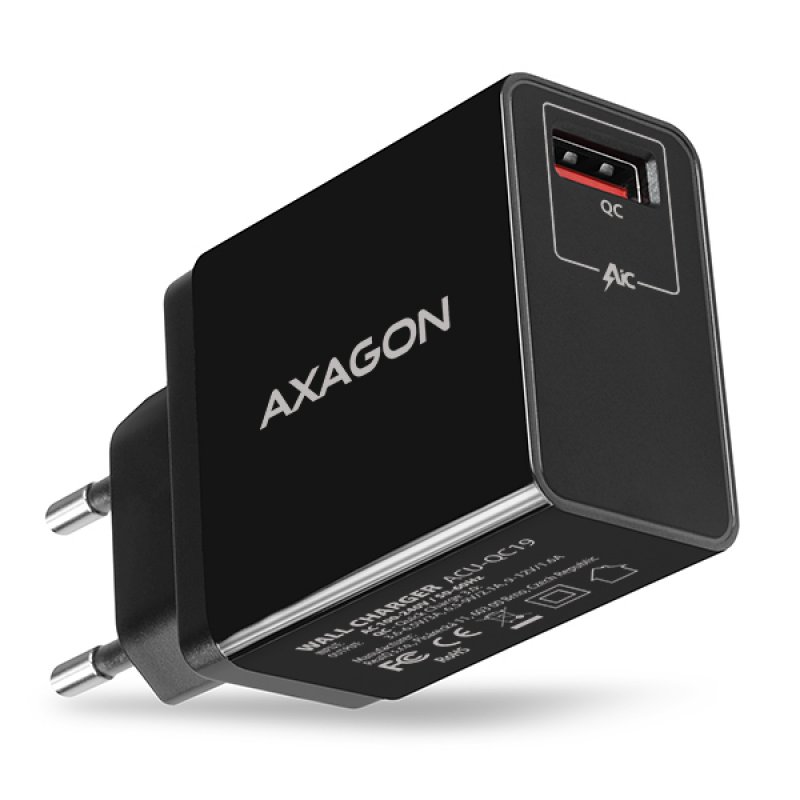 Axagon ACU-QC19 chargeur d'appareils mobiles Téléphone portable, Chargeur électrique, Smartphone, Tablette, Universel