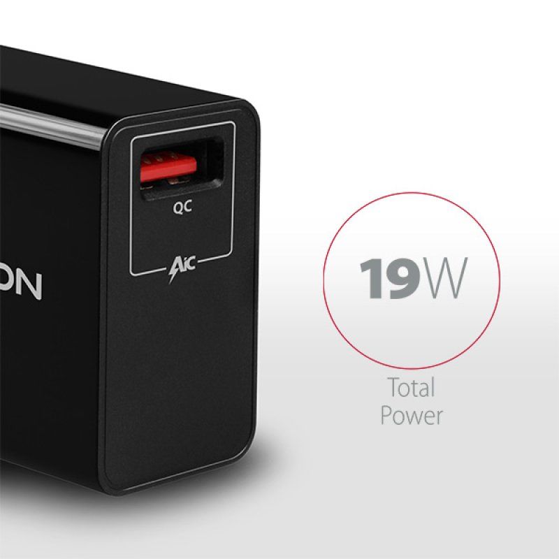 Axagon ACU-QC19 mobile device charger Mobile phone, Power bank, Smartphone, Tablet, Universal Black AC Fast charging Ind