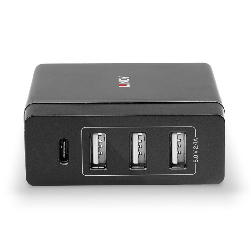 LINDY compatible 4 Port USB Type C & A Charger 72W