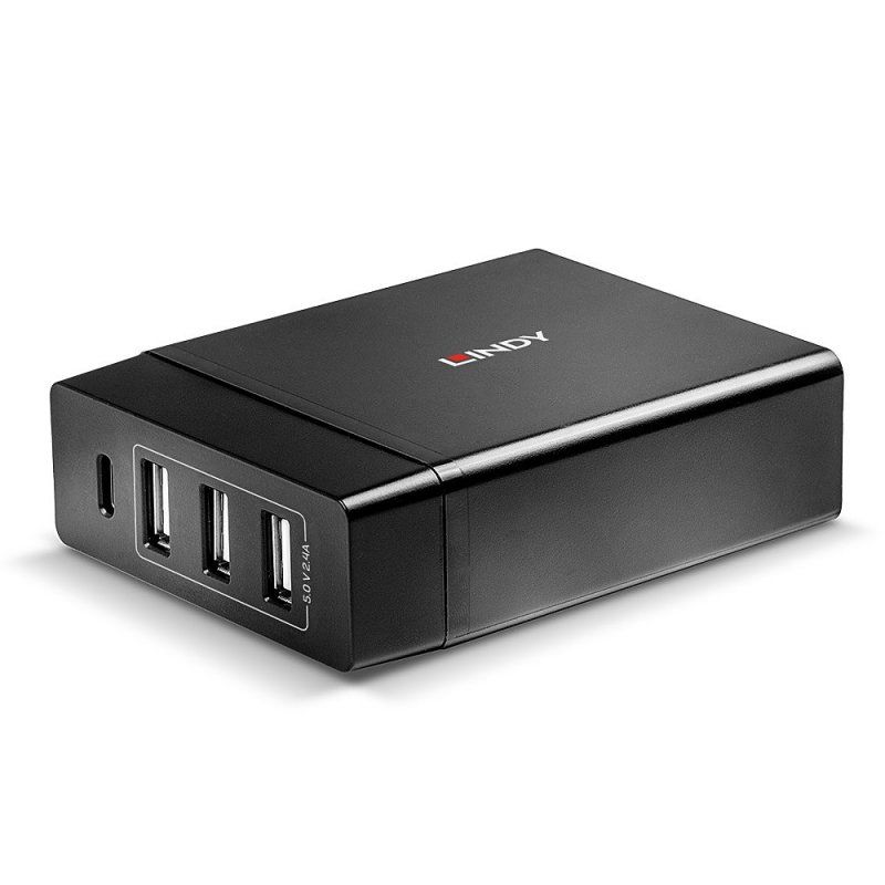Lindy USB Type C & 3x USB Type A 72W PD Charger