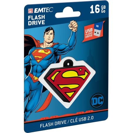 Clé USB 2.0 Emtec compatible Blason DC Comics Superman - 16Go (Rouge)