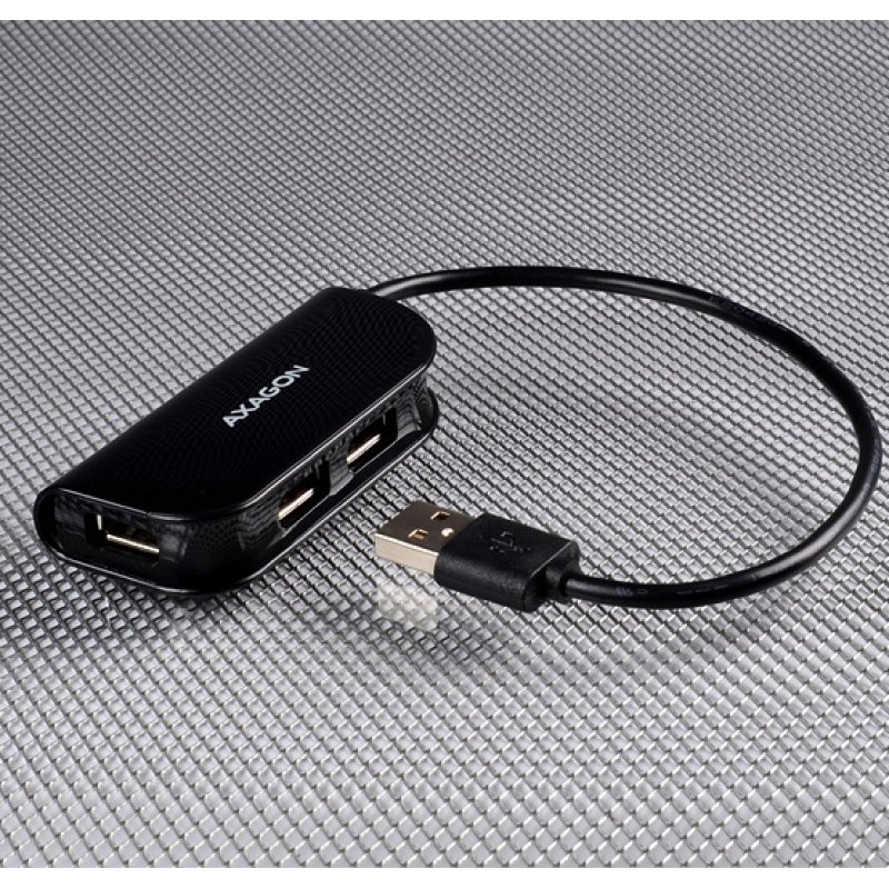 Axagon HUE-X4B interface hub USB 2.0 480 Mbit/s Black
