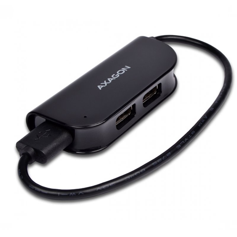 Axagon HUE-X4B interface hub USB 2.0 480 Mbit/s Black