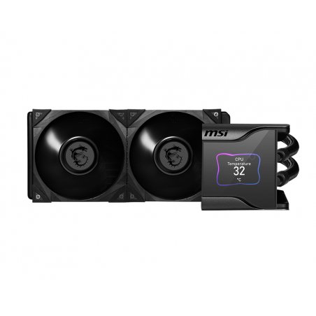 MSI MEG CORELIQUID S280 Liquid CPU Cooler '280mm Radiator, 2.4'' IPS Display with fan, 2x 140mm Silent PWM Fan, Center, 