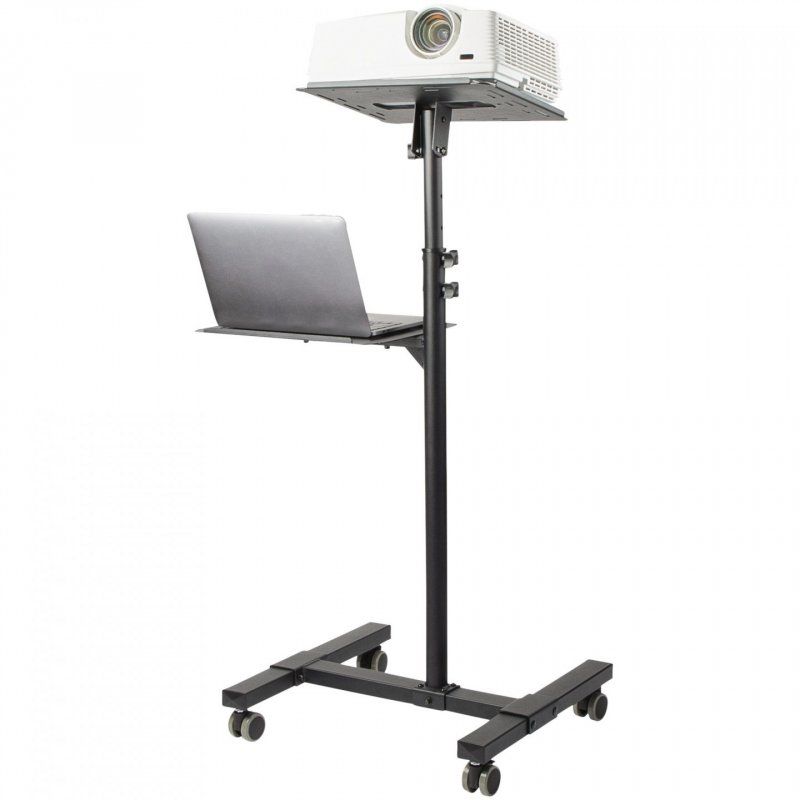 StarTech.com Mobile Projector and Laptop Stand/Cart - Heavy Duty Portable Projector Stand (2 Shelves, hold 22lb/10kg eac