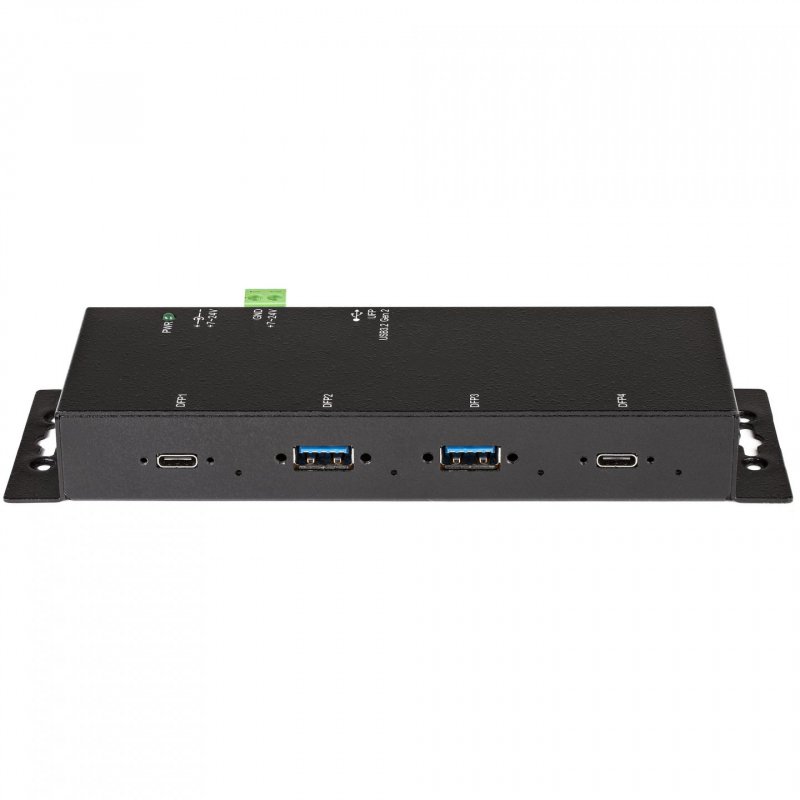 StarTech.com 4 Port USB C Hub 10Gbps - Metal Industrial USB-C Hub - 2x USB-C & 2x USB-A - ESD Surge Protection - USB-C o