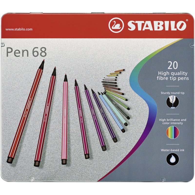 Stabilo - Pen 68 - Metal box of 20 Colours