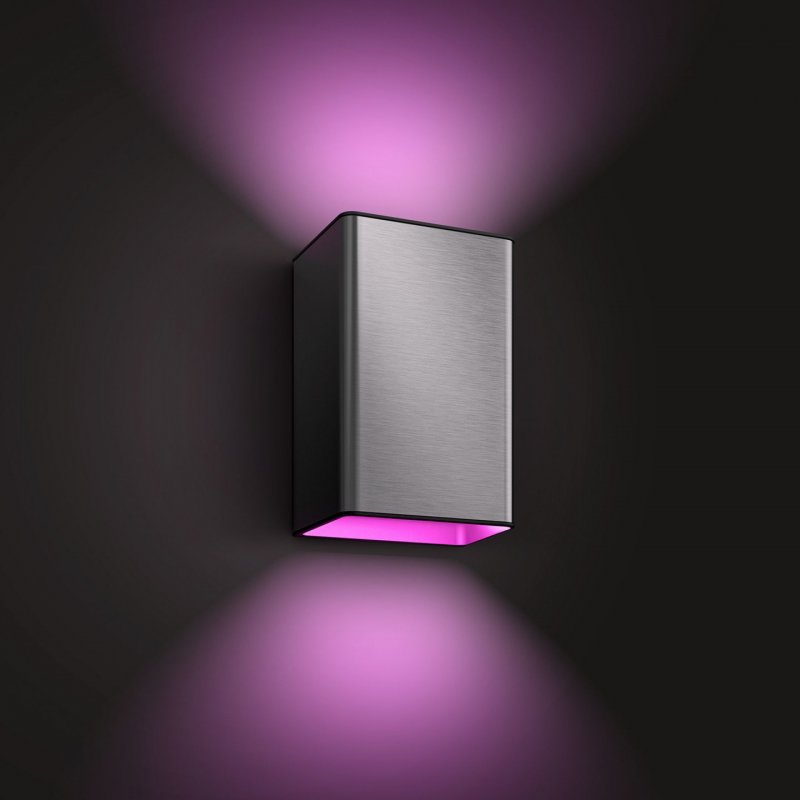 Philips compatible Hue - Resonate Wall Light - Hue Outdoor - Inox - White & Color Ambiance