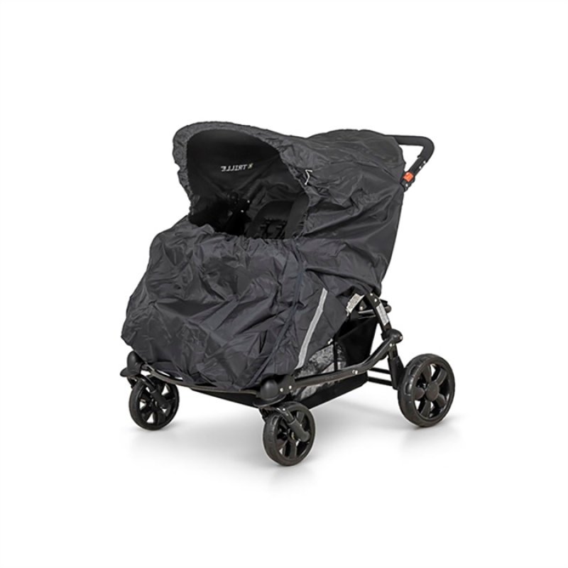 BabyTrold 21-17 couvre-jambe de poussette pour bébé Raincover Nylon Noir