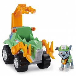 PAW Patrol LA PAT' PATROUILLE - VÉHICULE + FIGURINE ROCKY DINO RESCUE - Véhicule Avec 1 Figurine Et 1 Dinosaure Mystè