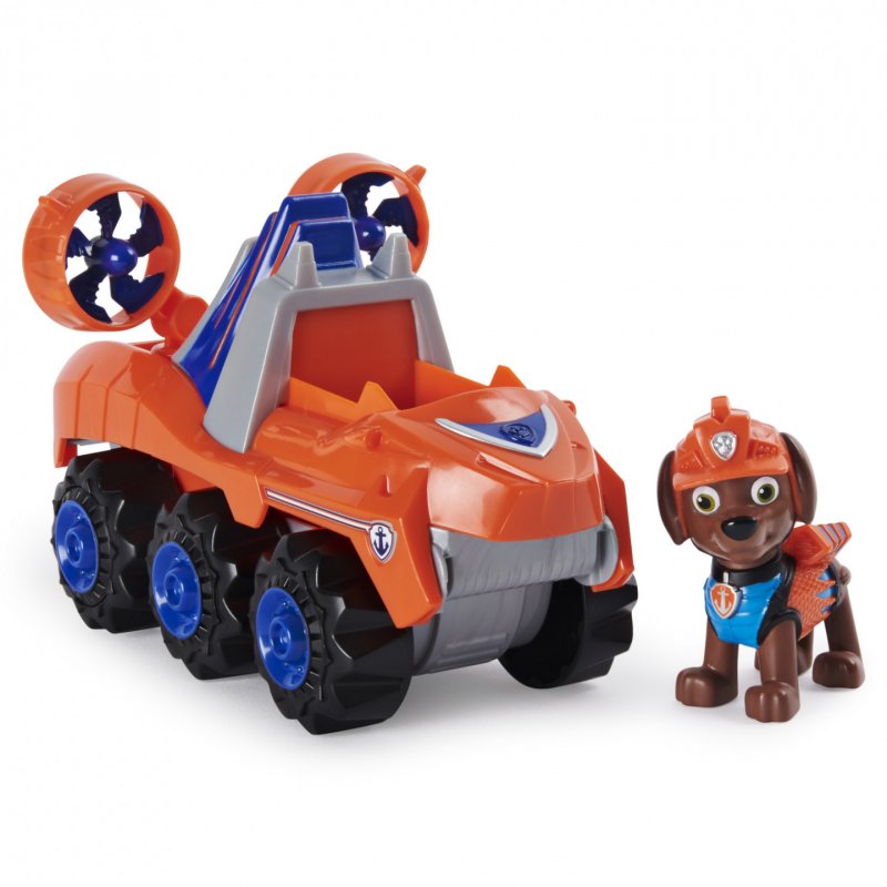 PAW Patrol , Dino Rescue Zuma’s Deluxe Rev Up Vehicle with Mystery Dinosaur Figure