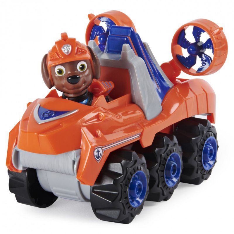 PAW Patrol LA PAT' PATROUILLE - VÉHICULE + FIGURINE ZUMA DINO RESCUE - Véhicule Avec 1 Figurine Et 1 Dinosaure Mystèr