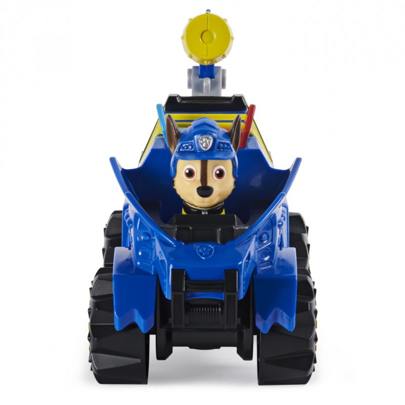PAW Patrol , Dino Rescue Chase’s Deluxe Rev Up Vehicle with Mystery Dinosaur Figure
