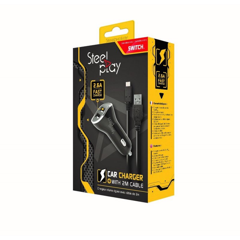 Steelplay JVASWI00025 chargeur d'appareils mobiles Consoles portables Noir, Argent Allume-cigare Auto