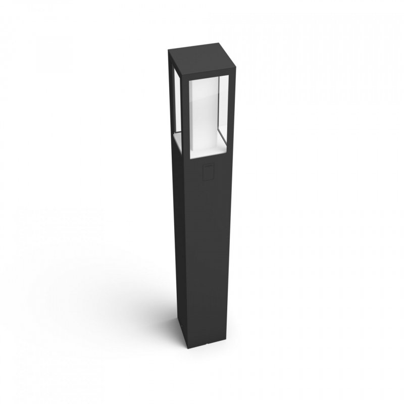 Philips compatible Hue - Impress Post Black Outdoor - White & Color Ambiance