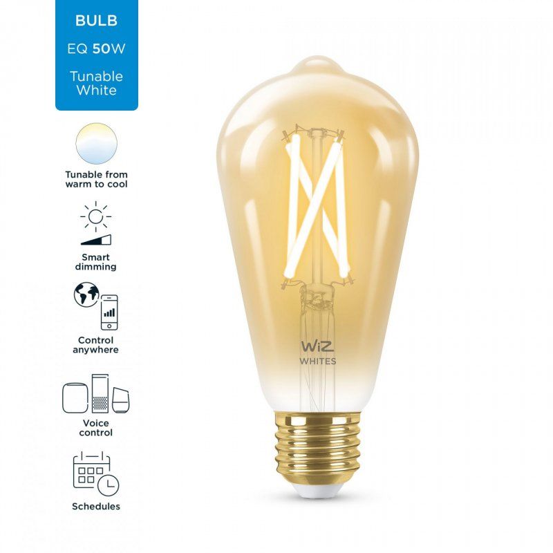 WiZ Filament Bulb amber 6.7W (Eq.50W) ST64 E27