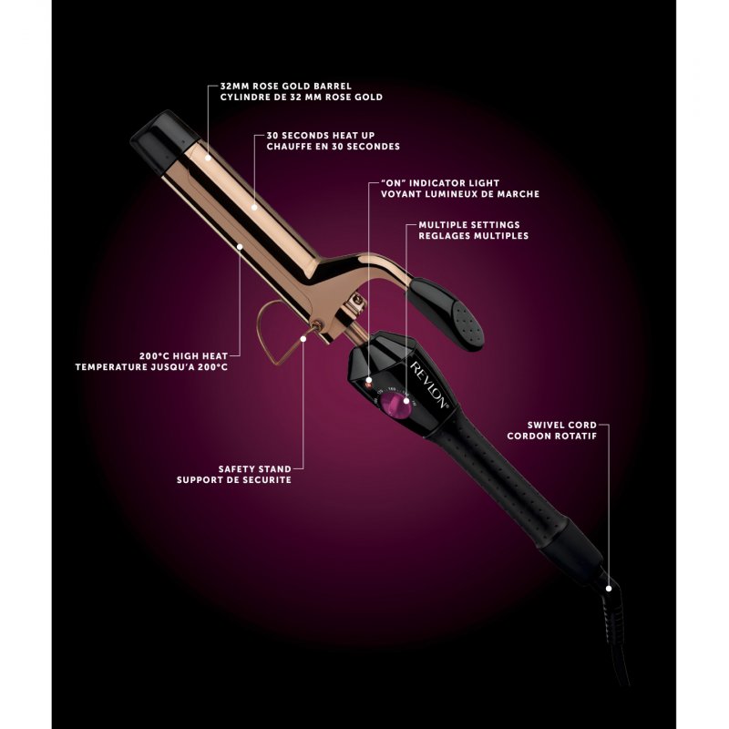 Revlon compatible - Pro Collection Rose Gold Curling Iron 32 mm