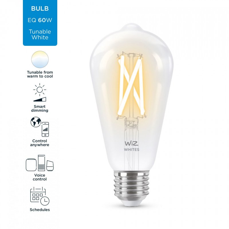 WiZ Filament Bulb clear 6.7W (Eq.60W) ST64 E27