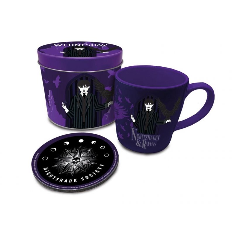 MERCREDI - Nightshades & Ravens - Box métal, mug & sous verre