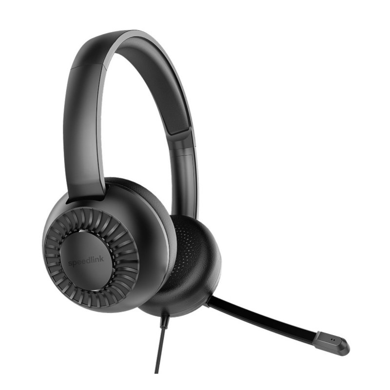 Speedlink METIS USB-Stereo-Headset, 3,5 mm Klinke mit USB-Soundkarte, schwarz