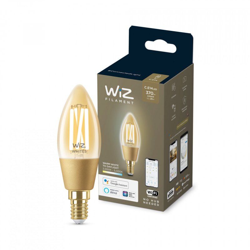 WiZ Filament Candle amber 4.9W (Eq.25W) C35 E14