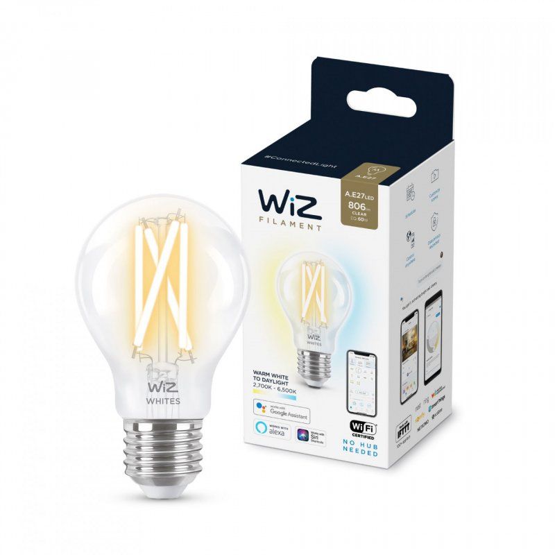 WiZ Ampoule filament transparente 6,7 W (éq. 60 W) A60 E27