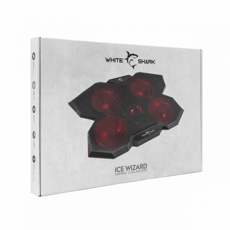 White Shark Ice Wizard système de refroidissement pour ordinateurs portables 43,9 cm (17.3") 2400 tr/min Noir, Rouge