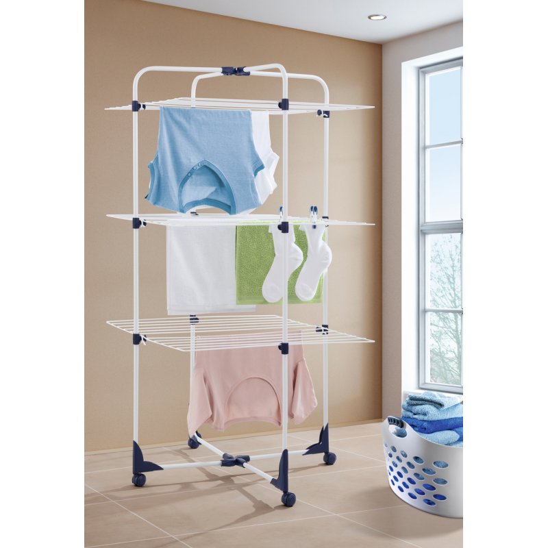 Leifheit 81454 laundry drying rack/line Tabletop rack Blue, White