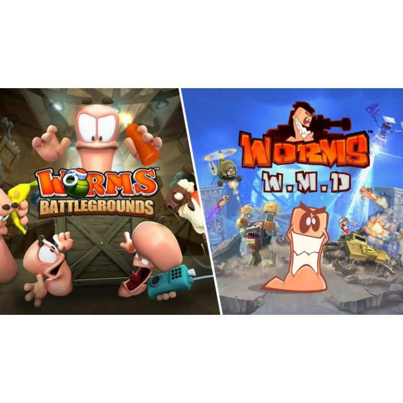 Team17 Worms Battlegrounds + Worms WMD Double Pack Bundle Multilingual PlayStation 4