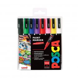 Posca - PC3M - Fine Tip Pen - Basic Colors, 8 pc