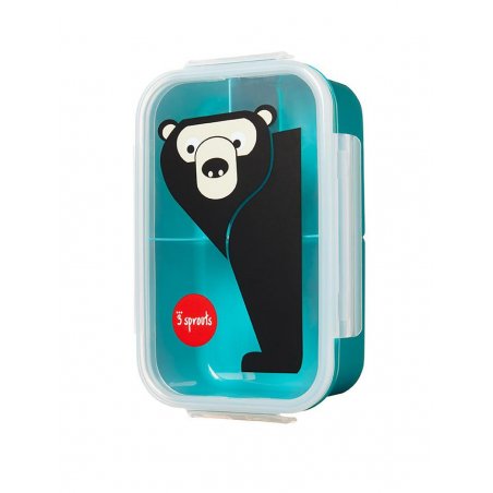 3 Sprouts compatible - Bento Box - Teal Bear