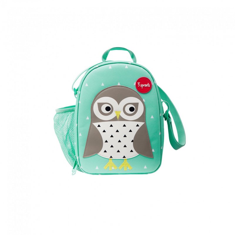 3 Sprouts Owl lunch bag PU leather, Polyester Mint colour 1 pc(s)
