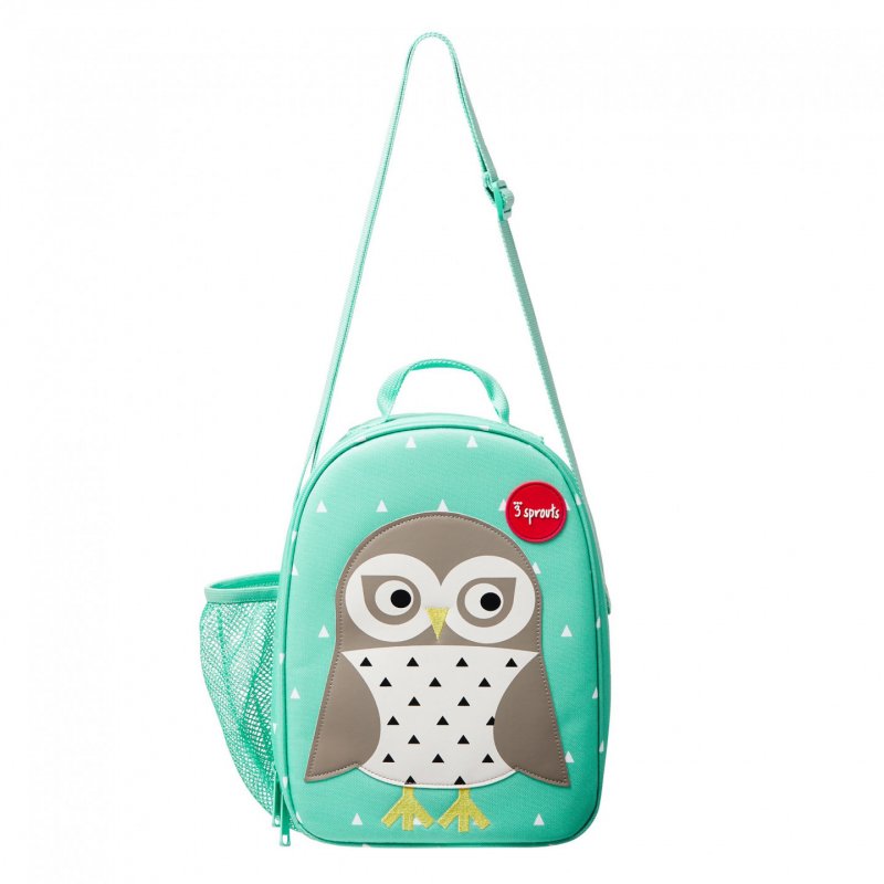 3 Sprouts compatible - Lunch Bag - Mint Owl