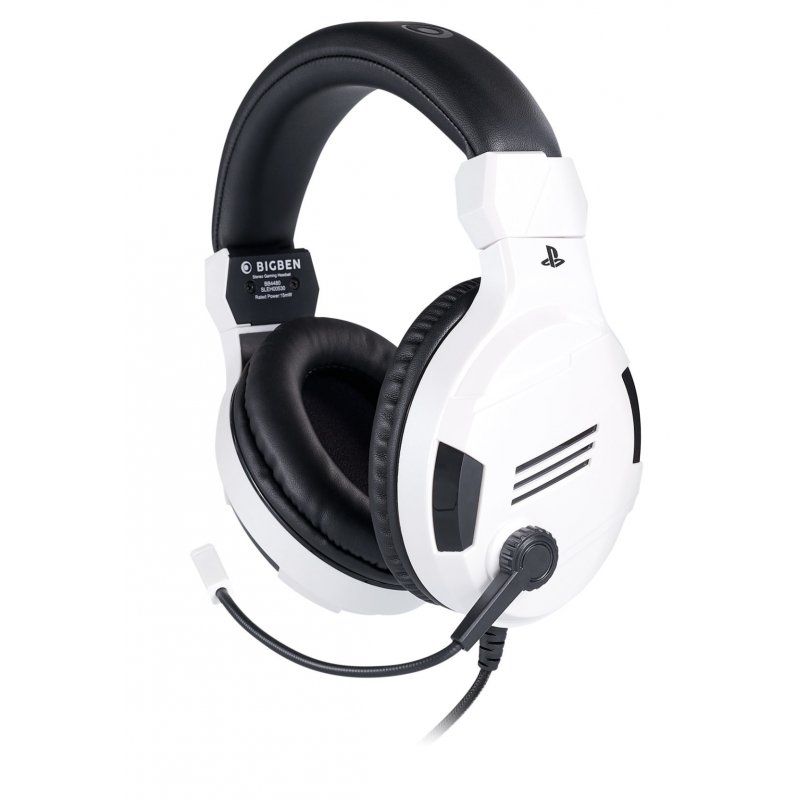 BIG BEN PS4OFHEADSETV3WHITE headphones/headset Wired Head-band Gaming Black, White
