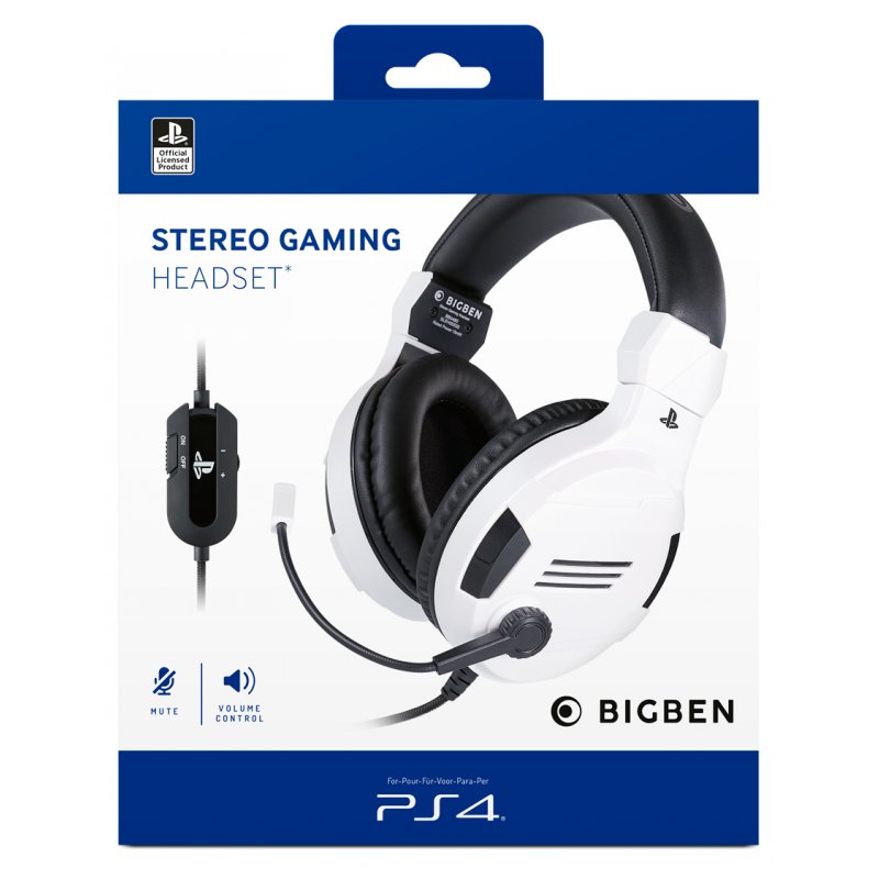 ﻿Playstation 4 HW Bigben Stereo Gaming Headset v3 (White)