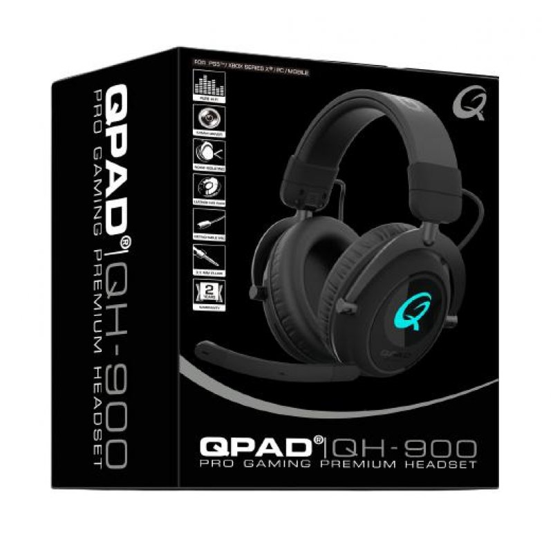 QPAD QH900 écouteur/casque Sans fil Arceau Jouer Bluetooth Noir