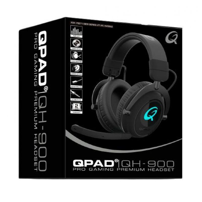 QPAD QH900 headphones/headset Wireless Head-band Gaming Bluetooth Black